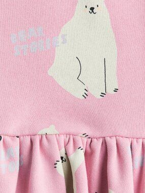 H&M Pink Polar Bear Sweatshirt Dress Girls Size 6X/7